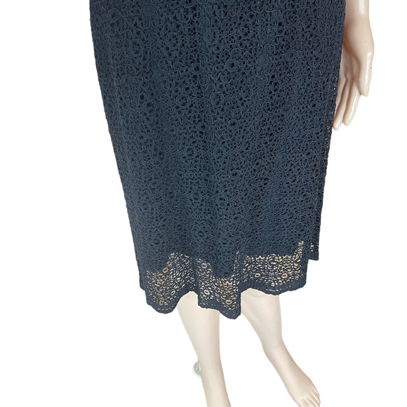 ELIE TAHARI 8 black lace sheath dress silk blend Y2K style slip holiday party - Picture 6 of 8